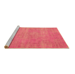 Sideview of Machine Washable Abstract Brown Contemporary Rug, wshcon1377brn