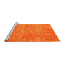 Sideview of Machine Washable Abstract Yellow Contemporary Rug, wshcon1377yw