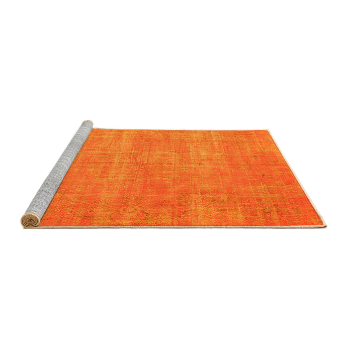 Sideview of Machine Washable Abstract Yellow Contemporary Rug, wshcon1377yw