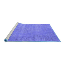 Sideview of Machine Washable Abstract Blue Contemporary Rug, wshcon1377blu