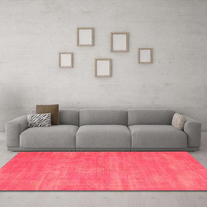 Machine Washable Abstract Orange Contemporary Area Rugs in a Living Room, wshcon1377org