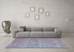 Machine Washable Abstract Turquoise Contemporary Area Rugs in a Living Room,, wshcon1377turq