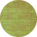 Machine Washable Abstract Green Contemporary Area Rugs, wshcon1377grn