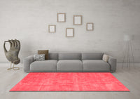 Machine Washable Abstract Red Contemporary Rug, wshcon1377red