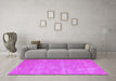 Machine Washable Abstract Purple Contemporary Area Rugs in a Living Room, wshcon1377pur