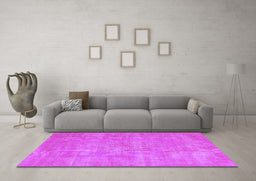 Machine Washable Abstract Purple Contemporary Area Rugs in a Living Room, wshcon1377pur