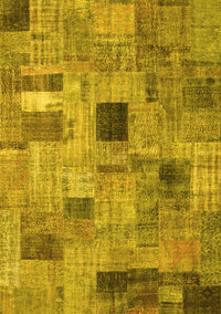 Patchwork Yellow Transitional Rug, con1378yw