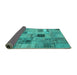 Sideview of Patchwork Turquoise Transitional Rug, con1378turq