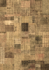 Patchwork Brown Transitional Rug, con1378brn