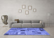 Machine Washable Patchwork Blue Transitional Rug in a Living Room, wshcon1378blu