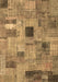 Machine Washable Patchwork Brown Transitional Rug, wshcon1378brn