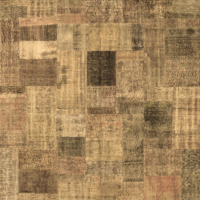 Machine Washable Patchwork Brown Transitional Rug, wshcon1378brn