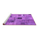 Sideview of Machine Washable Patchwork Purple Transitional Area Rugs, wshcon1378pur