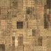 Square Patchwork Brown Transitional Rug, con1378brn