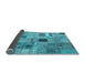 Sideview of Patchwork Light Blue Transitional Rug, con1378lblu