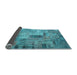 Sideview of Patchwork Light Blue Transitional Rug, con1379lblu