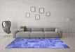 Machine Washable Patchwork Blue Transitional Rug in a Living Room, wshcon1379blu