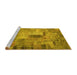 Sideview of Machine Washable Patchwork Yellow Transitional Rug, wshcon1379yw