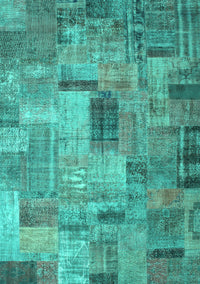 Patchwork Turquoise Transitional Rug, con1379turq