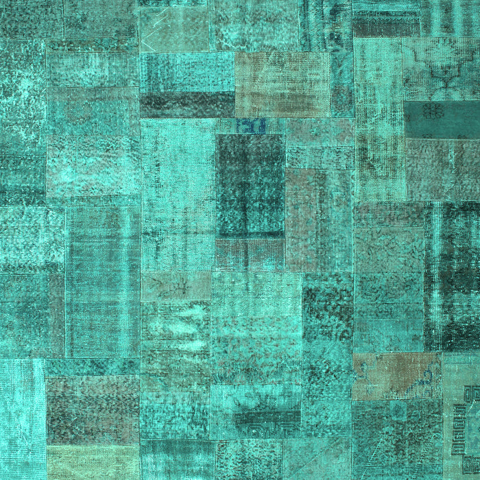 Patchwork Turquoise Transitional Rug, con1379turq