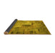 Sideview of Patchwork Yellow Transitional Rug, con1379yw