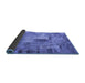 Sideview of Patchwork Blue Transitional Rug, con1379blu