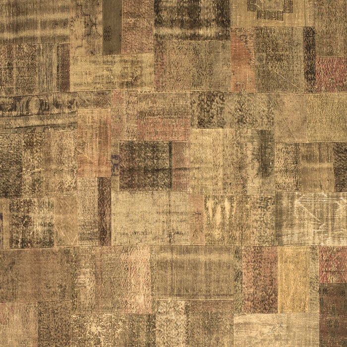 Square Patchwork Brown Transitional Rug, con1379brn