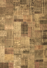 Patchwork Brown Transitional Rug, con1379brn