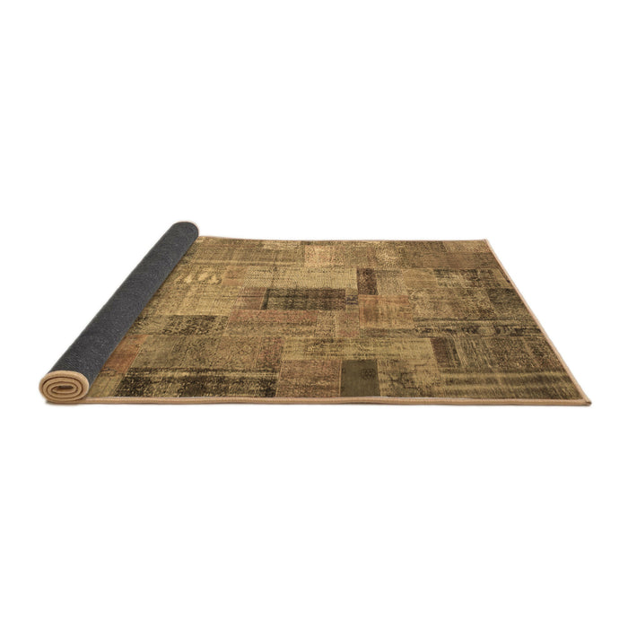 Sideview of Patchwork Brown Transitional Rug, con1379brn