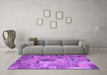 Machine Washable Patchwork Purple Transitional Area Rugs in a Living Room, wshcon1379pur