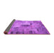 Sideview of Patchwork Purple Transitional Rug, con1379pur