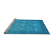 Sideview of Machine Washable Persian Light Blue Bohemian Rug, wshcon137lblu