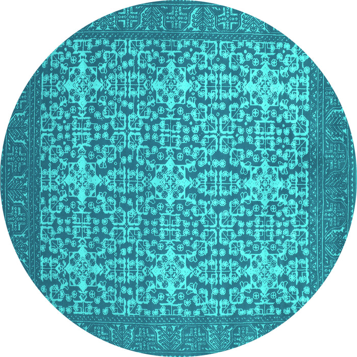 Round Persian Turquoise Bohemian Rug, con137turq