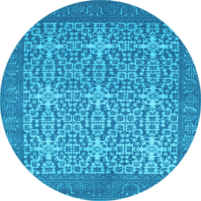 Round Persian Light Blue Bohemian Rug, con137lblu