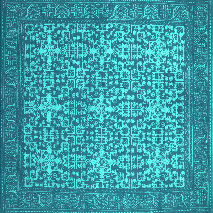 Square Persian Turquoise Bohemian Rug, con137turq