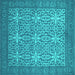 Square Persian Turquoise Bohemian Rug, con137turq