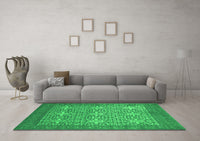 Machine Washable Persian Green Bohemian Rug, wshcon137grn