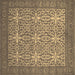 Square Machine Washable Persian Brown Bohemian Rug, wshcon137brn