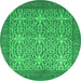 Machine Washable Persian Green Bohemian Area Rugs, wshcon137grn