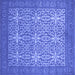 Square Persian Blue Bohemian Rug, con137blu