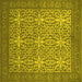 Square Persian Yellow Bohemian Rug, con137yw