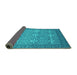 Sideview of Persian Turquoise Bohemian Rug, con137turq