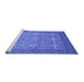 Sideview of Machine Washable Persian Blue Bohemian Rug, wshcon137blu