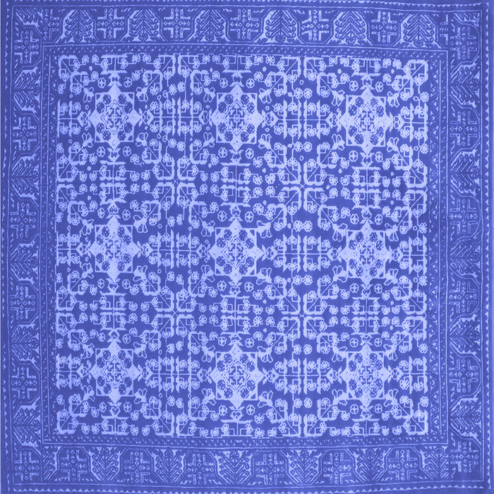 Square Machine Washable Persian Blue Bohemian Rug, wshcon137blu