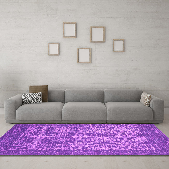 Machine Washable Persian Pink Bohemian Rug in a Living Room, wshcon137pnk