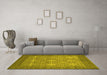 Machine Washable Persian Yellow Bohemian Rug in a Living Room, wshcon137yw