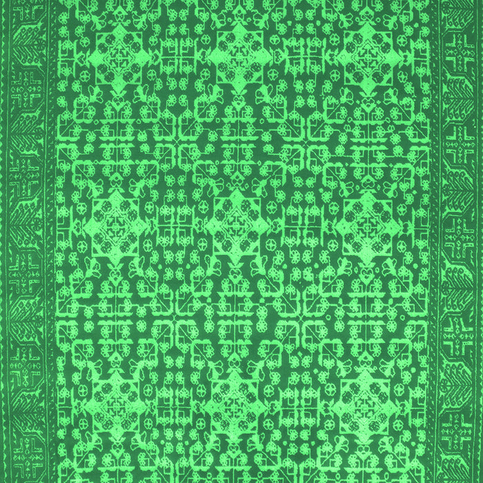 Serging Thickness of Machine Washable Persian Green Bohemian Area Rugs, wshcon137grn