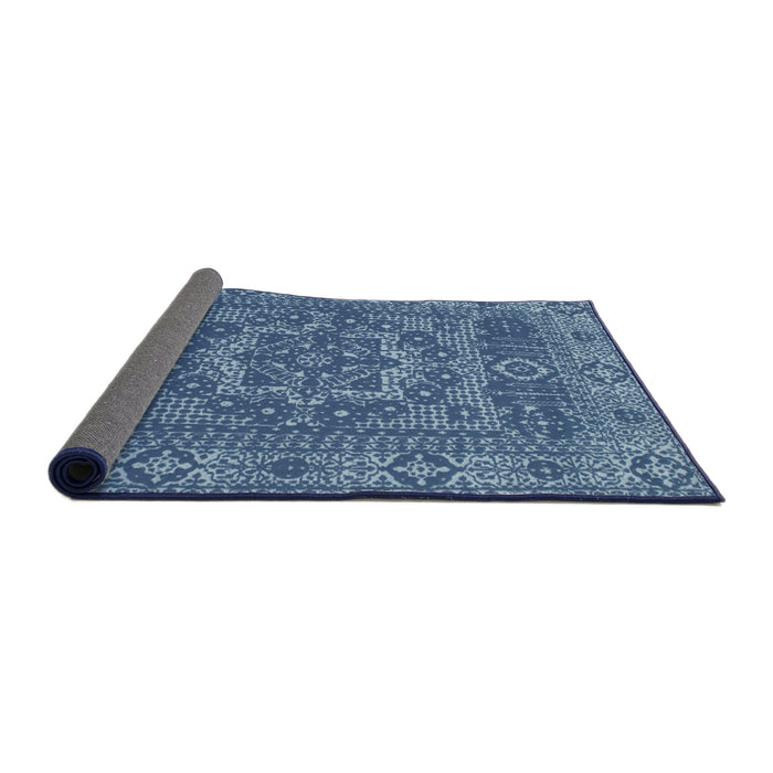 Thickness of Contemporary Koi Blue Persian Rug, con138