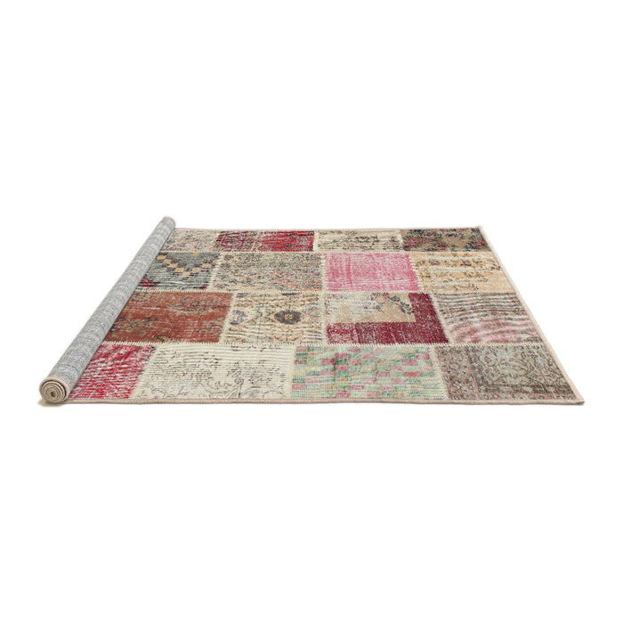 Serging Thickness of Machine Washable Contemporary Orange Salmon Pink Rug, wshcon1380