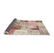 Thickness of Contemporary Orange Salmon Pink Patchwork Rug, con1380